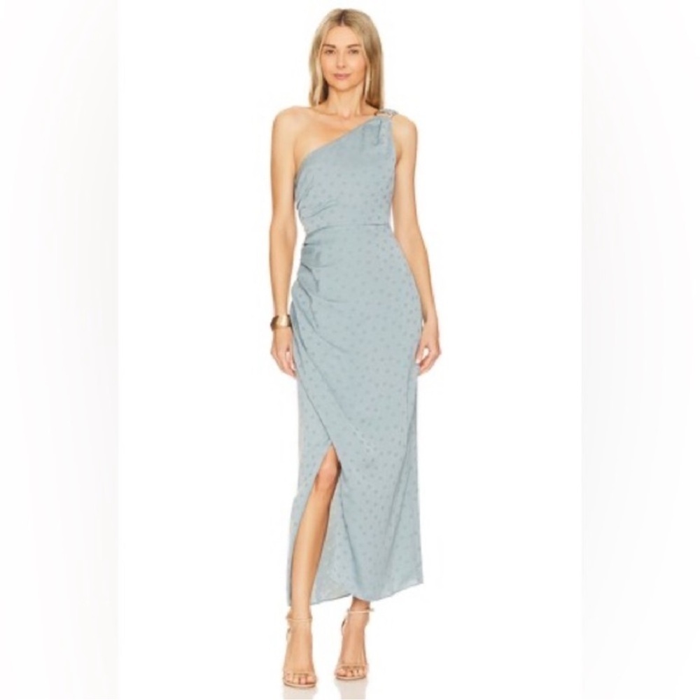 Favorite Daughter Blue One-Shoulder Midi Dress